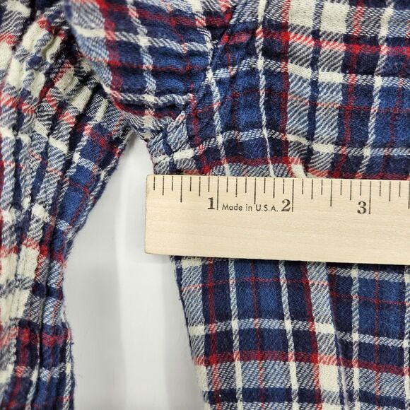 Carbon 2 Cobalt Shirt Mens Medium Button Up Long Sleeve Preppy Plaid Lined - Picture 7 of 10